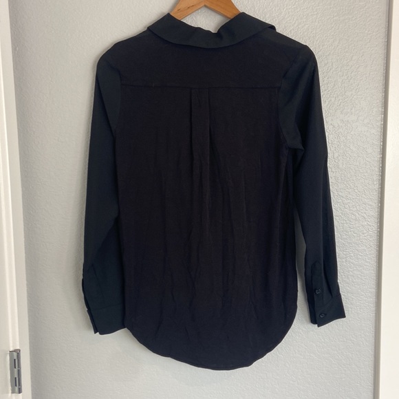 INC tie front Black Button Up Blouse - Picture 8 of 9